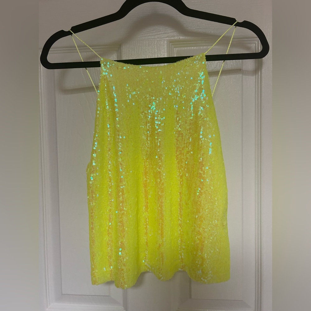 Zara Neon Yellow Sequin Camisole